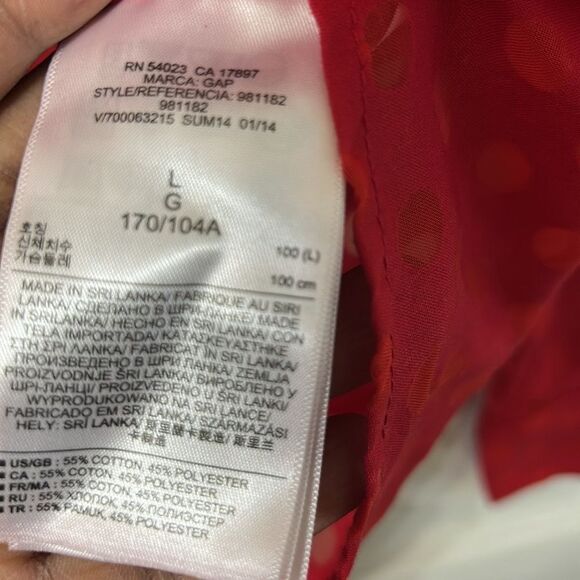 Gap Fitted Boyfriend Red Button Sheer Shirt(Size Large) - Picture 6 of 8